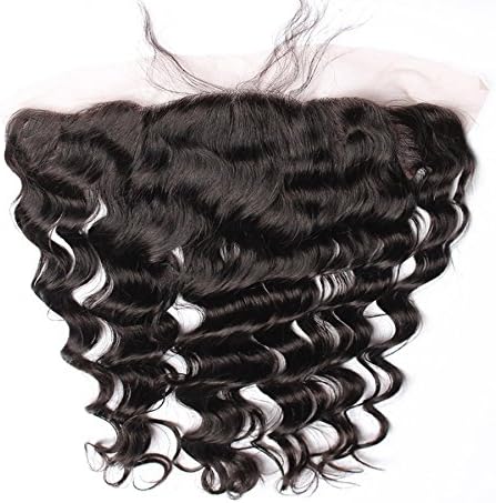 Eayon Hair® 6a Brazilian Virgin Hair Loose Wave Full Lace Frontal Closure 13x4" Ear to Ear Top Lace Closure Bleach Knots with Baby Hair Natural Color (18inch)
