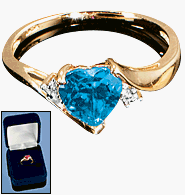 Avon Genuine Diamond Accent Birthstone Heart Ring April/Pink Sapphire - Size 7