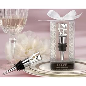 LOVE inch Chrome Bottle Stopper - Baby Shower Gifts & Wedding Favors (Set of 48)