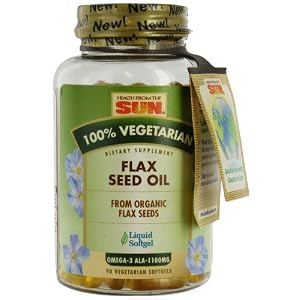 Health From The Sun 100% Vegetarian Flax Seed Oil Softgels, 90-Count by Health From The Sun