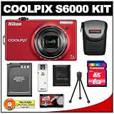 51TPBUZffpL. SL160  Nikon Coolpix S6000 Digital Camera 14 MP Digital Camera with 7x Optical Zoom  with 8GB Card + Battery + Case + Accessory Kit