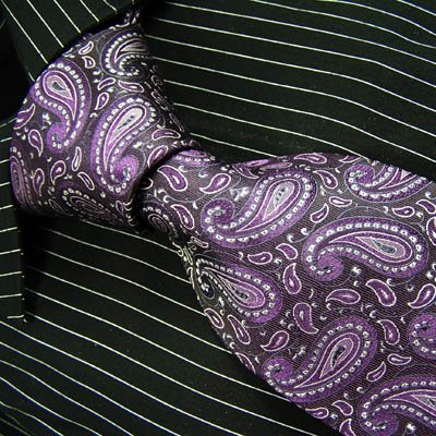 Brand New B. Boss Purple Paisleys Silk Mens Neck Tie Zl1119