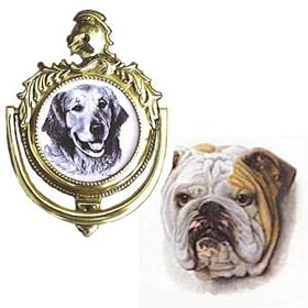 Full Color Bulldog Door Knocker, Porcelain by Rosalinde