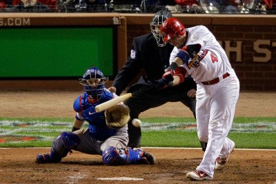 2011 World Series G. 6 - Texas Rangers v St Louis Cardinals, St Louis, MO - Oct. 27: Yadier Molina Photographic Poster Print by Rob Carr , 12x18