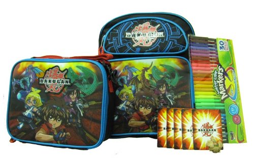 Bakugan Battle Brawlers 14" Backpack with Lunch Bag Backpack Bundle Gift Set