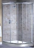 Aqualux Shine Offset Quadrant 1200mm X 800mm Shower Enclosure (Silver)