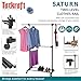 Tatkraft Saturn Two-level Garment Rack Clothes Rail Clothes Rack on Wheels with Extensible Rods
