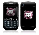 Pink Crossbones Design Decal Skin Sticker for BlackBerry Curve 8500 Cell Phone
