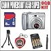 Canon Powershot A550 Reconditioned 7MP 4X 2 Inch LCD Silver Digital Camera + AA & AAA 2700mA Battery Charger w/ 4pk. Batteries + 8GB Memory Card + Mini Tripod + LCD Digital Picture Frame Keychain