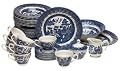 Churchill China Chelsea Blue Willow 45-Piece Dinnerware Set, Service for 8