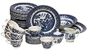 Churchill China Chelsea Blue Willow 45-Piece Dinnerware Set, Service for 8
