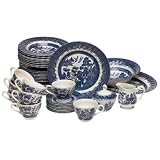 Churchill China Chelsea Blue Willow 45-Piece Dinnerware Set, Service for 8 by 