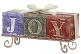 Christmas Joy Candles With Gold Stand