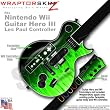 Fire Green Flames Skin by WraptorSkinz TM fits Nintendo Wii Guitar Hero III (3) Les Paul Controller (GUITAR NOT INCLUDED)