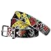 SILVER SKULLS ROSES BLACK RED GRAFITTI PRINT BELT -S
