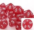 Frosted Polyhedral 16mm Red/white d10 Dice