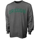 Oregon Ducks Ash Vertical Arch Long Sleeve T-shirt
