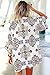 Akery Women's Beach Cover Up Chiffon Diamond Lattice Print Kimono Cardigan