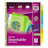 Avery  Big Tab Insertable Plastic Dividers,  8-Tab Set, 1 Set (11901)