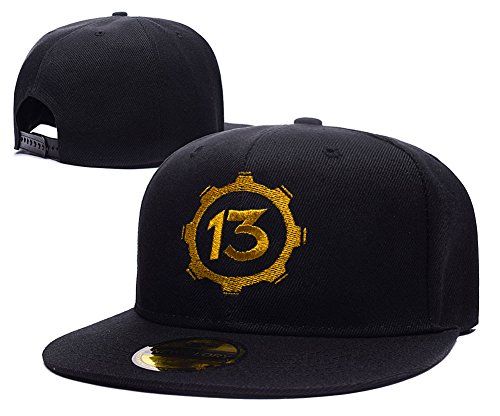 ANDREYD Vault 13 Logo Adjustable Snapback Embroidery Hats Caps - Black/Gold