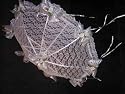 Decorated Bridal Shower Wedding White Lace Umbrella Parasol 32" Silver Roses