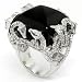 Mysterious Black Onyx Sterling Silver Cocktail Ring w/White CZs Mysterious Black Onyx Sterling Silver Cocktail Ring w/White CZs