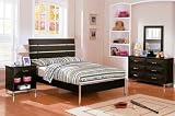 4pc Contemporary Style Metal & Wood Twin Size Bedroom Set