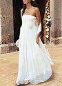 APART Langes Hochzeitskleid Brautkleid mit Blüte creme