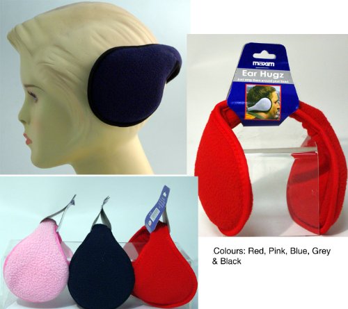Ear Muffs Black & Navy soft Fleece Ear Hugz ® Winter Warm Ears
