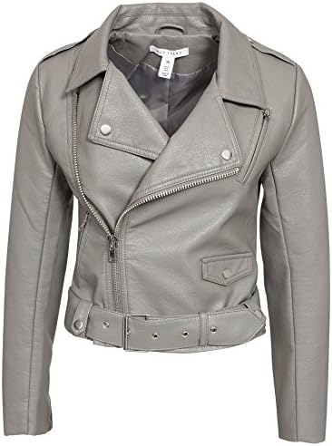NLY Trend Women's The Cropped Biker Jacket Grey Size 8 100% pu, lined of 100% polyester.