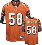 Rey Maualuga Orange Reebok NFL Replica Cincinnati Bengals