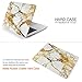 iDOO Plastic Hard Case ONLY for MacBook Air 11 inch (Model: A1370 and A1465) - White & Gold Marble