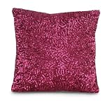 Thro by Marlo Lorenz 4179 Rockefeller All Over Sequin 14 by 14-Inch Pillow, Fushia