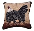 Mr. Rooster Chicken & Baby Chicks Warren Kimble Throw Pillow 17" x 17"