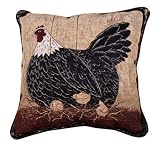 Mr. Rooster Chicken & Baby Chicks Warren Kimble Throw Pillow 17