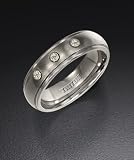 Triton Titanium 18 kt White Gold and Diamond Wedding Band 21-2032T