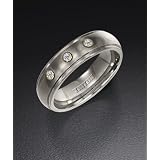 Triton Titanium 18 kt White Gold and Diamond Wedding Band 21-2032T