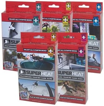 Superheat Skateboard Trading Card Game Starter Deck Set - 5 Decks - Super Heat