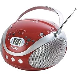Coby CX-CD241 Portable CD Player with AM/FM Stereo Tuner, Red