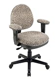 OSP Work Smart DH3412-245 Bobcat Animal Print Office Task Desk Chairs with Padded Adj. Arms