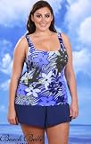 Beach Belle Blue Lagoon Plus Size Two Piece Shortini Swimsuit - Plus Size Swimsuit Plus Size Swimsuits