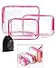 JAVOedge 3 Pack Clear PVC Toiletry Bag Set with Zipper for Vacation, Bathroom, Storage (3 Sizes)