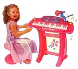 Kids Authority - 37 keys Pink Piano/Keyboard set with Microphone and stand/Chair