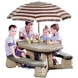 Naturally Playful Picnic Table with Umbrella