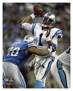 Ndamukong Suh Detroit Lions Autographed 8'' x 10'' Tackling Cam Newton Photograph - Memories - Mounted Memories Certified