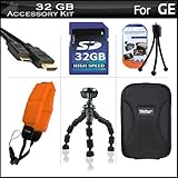 32GB Accessories Kit For GE Active DV1-GG, DV1-AB, DV1-CO, DV1-LG, DV1-LG,  ....