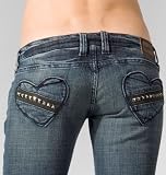 Frankie B. - FRANKIE B Jeans Premium Denim Kato Heart 6 Ultra Lowrise Cat Womens
