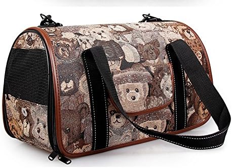 Pet bag outdoor dog and cat house portable folding pet bag (BEAR, M)