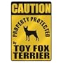 CAUTION " PROPERTY PROTECTED BY TOY FOX TERRIER " PARKING SIGN DOG