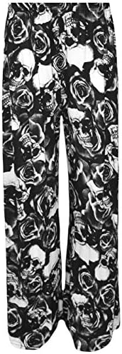 Fashion Union Womens Rose Skull Wide Leg Pants (XL-UK(16-18), Black)